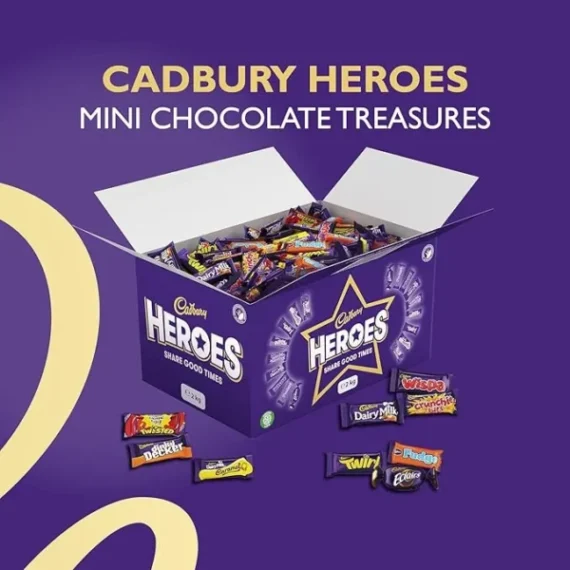 Cadbury Heroes Chocolate Bulk Sharing Box 2kg Milk Chocolates Individually Wrapped (Pack of 3)